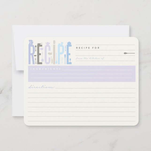 Mod Stock The Kitchen Bridal Shower Recipe Card (Front)