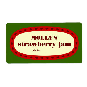 Mod Strawberry Jam Home Canning Jar Label
