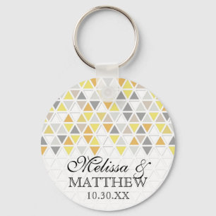 Mod Style Triangle Pattern Triangular Geometric Key Ring