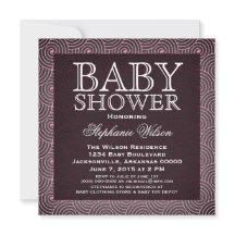 Mod Swirls Baby Shower Invite, Pink