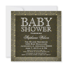 Mod Swirls Baby Shower Invite, Yellow