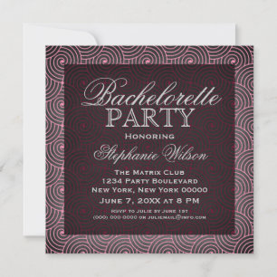 Mod Swirls Bachelorette Party Invite, Pink Invitation
