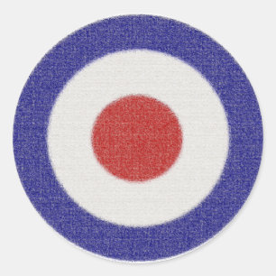 Mod Target Distressed Classic Round Sticker