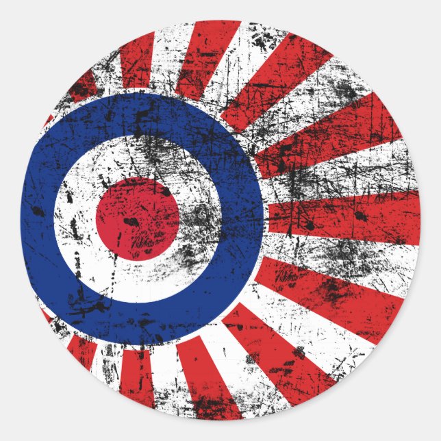 Mod Target Mods Sunburst Target Roundel Classic Round Sticker (Front)