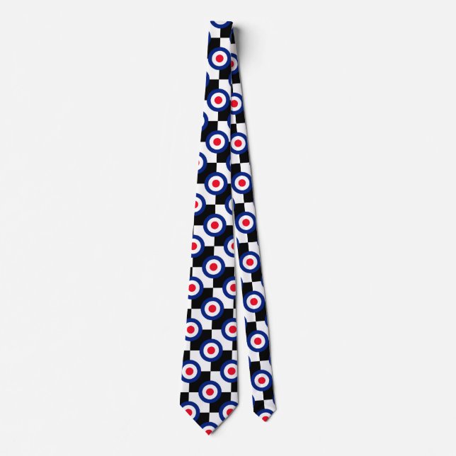 Mod Target Pattern Polka Dots Fashion UK Vintage Tie (Front)