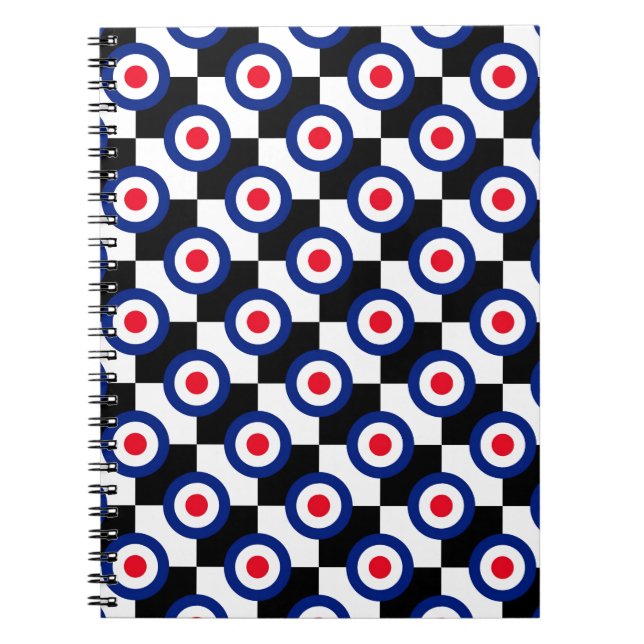 Mod Target Pattern Polka Dots Fashion Vintage Notebook (Front)