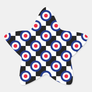 Mod Target Pattern Polka Dots Fashion Vintage Star Sticker