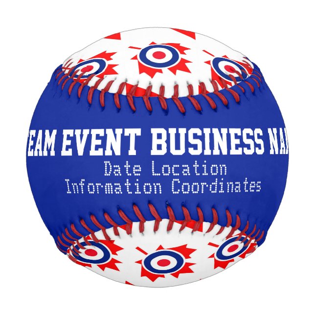 Mod Target Roundel Maple Leaf Pattern Personalised Baseball (Back)