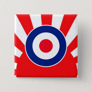 MOD Target Roundel on Sunburst 15 Cm Square Badge