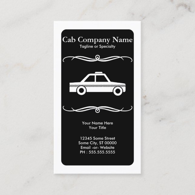 mod taxi cab business card (Front)