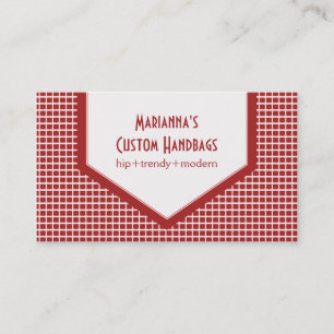Mod Tiles Business Card, Red Business Card