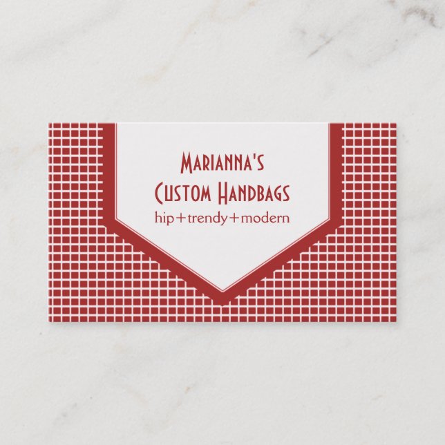 Mod Tiles Business Card, Red Card (Front)