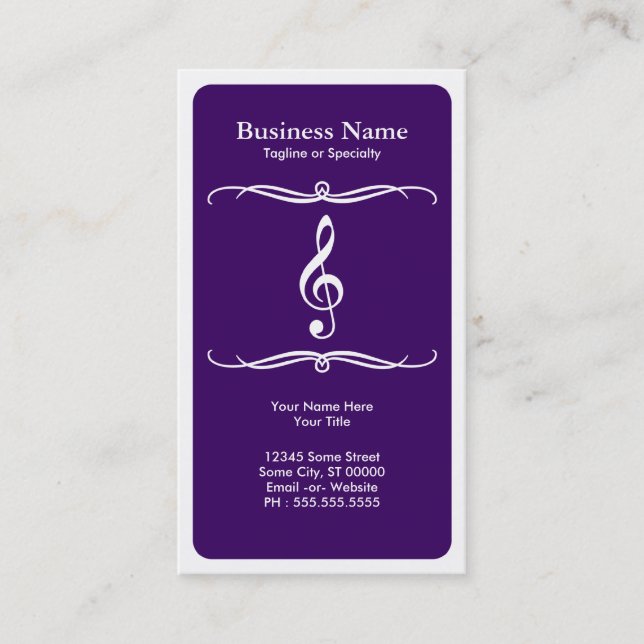 mod treble clef business card (Front)