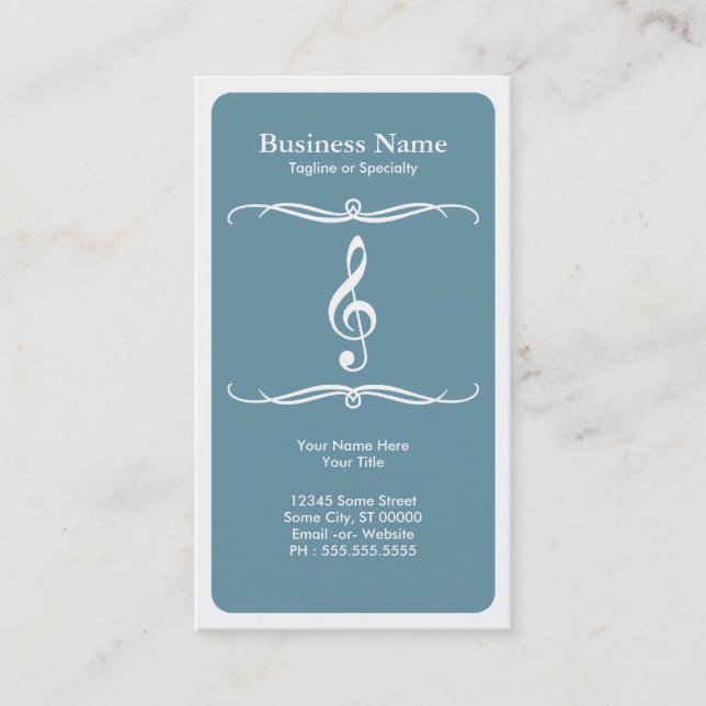 mod treble clef business card (Front)