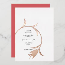 Mod Tulip Foil Wedding Invitation Foil Invitation