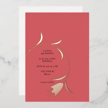 Mod Tulip Foil Wedding Invitation Foil Invitation