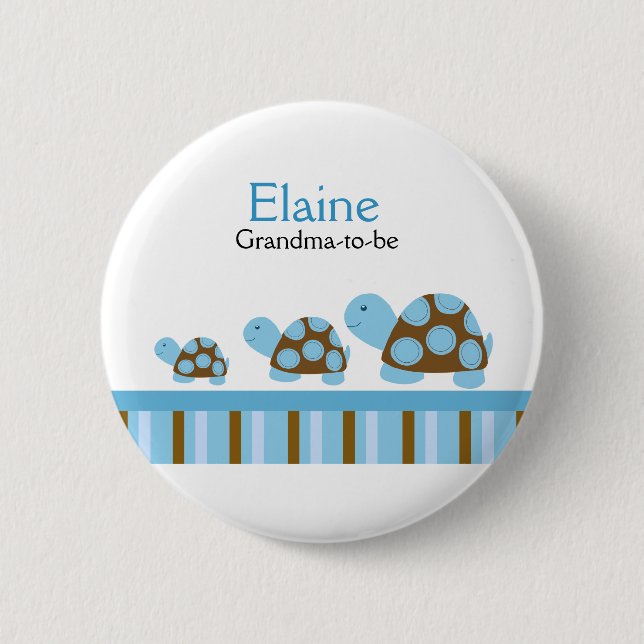 MOD TURTLES NAME TAG Personalised Button (Front)
