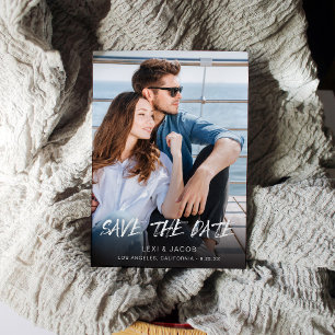 MOD Ver Photo & Calligraphy 5 Save the Date Invitation