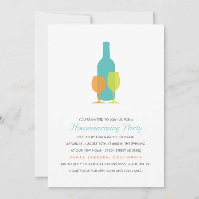 Mod Vino Housewarming Party Invitation (Front)