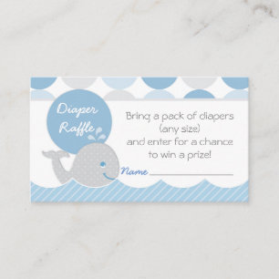 Mod Whale Baby Shower Diaper Raffle Ticket Enclosure Card