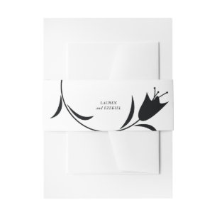 MOD WHITE TULIP WEDDING INVITATION BELLY BAND