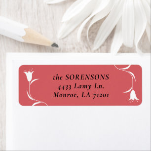 MOD WHITE TULIP WEDDING Return Address Label