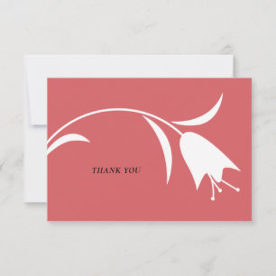 MOD WHITE TULIP WEDDING THANK YOU CARD