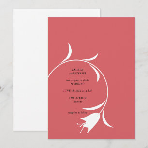 MOD WINE TULIP WEDDING INVITATION