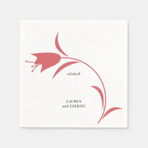 MOD WINE TULIP WEDDING NAPKIN