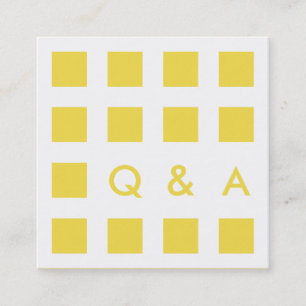 mod yellow squares square business card