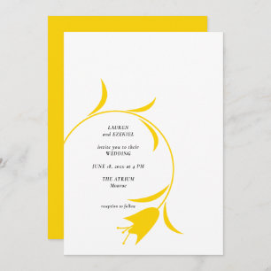 MOD YELLOW TULIP WEDDING INVITATION