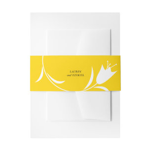 MOD YELLOW TULIP WEDDING INVITATION BELLY BAND