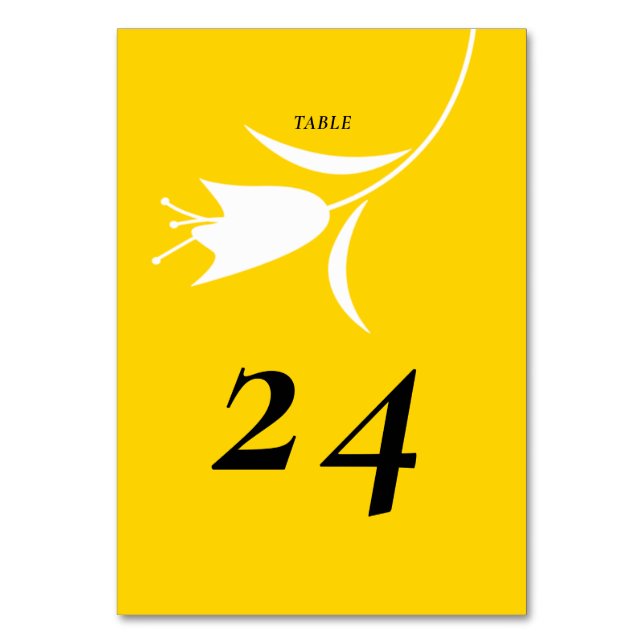 MOD YELLOW TULIP WEDDING TABLE NUMBER (Front)