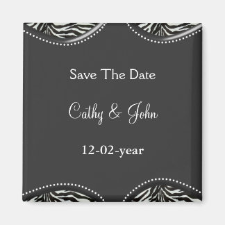 mod zebra print Save the date magnet