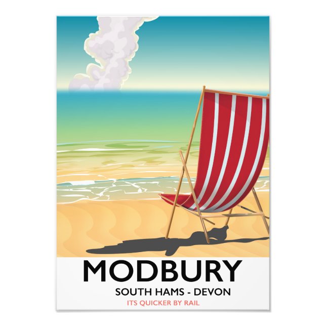Modbury Devon vintage seaside poster (Front)