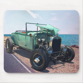 Model A roadster hot rod by the ocean Mouse Mat