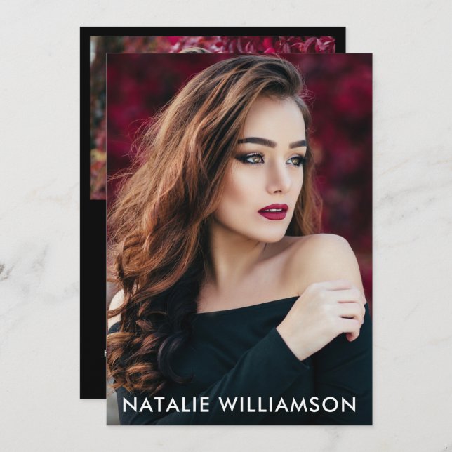 Model Actor 2 Photo Comp Card 5x7 Black Back (Front/Back)