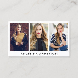 Model Actor 3 Photo Business Card