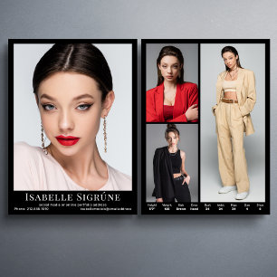 Model Actor 4 Photo 5.5x7.5 Comp Card Template