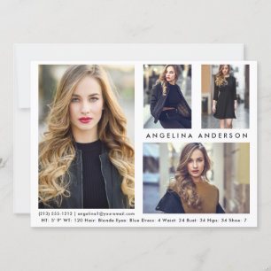 Model Actor 4 Photo Comp Card - Wht Front