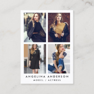 Model Actor 4 Photo Large Business Card White