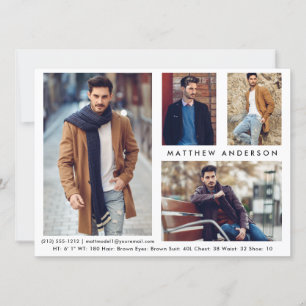 Model Actor 4 Photo - Wht Front  Comp Card