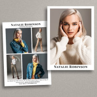 Model Actor 5 Photo Portfolio Comp Card Template