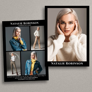 Model Actor 5 Photo Portfolio Comp Card Template