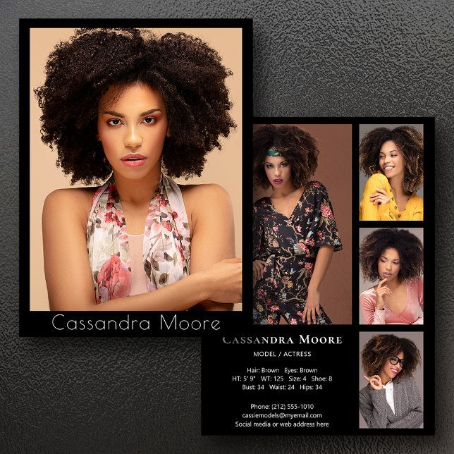 Model Actor 5 Photo Two Sided Pro Composite Card (Available in high quality print or digital download for quick messaging, email or self printing.)