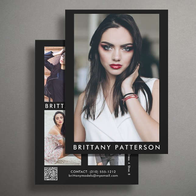 Model Actor 5x7 Comp SED Card QR 5 Photo 2 Sided (Available in high quality print or digital download for quick messaging, email or self printing.)