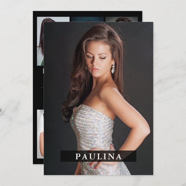 Model Actor 5x7 Comp Zed Card 7 Photo 2 Sided (Front/Back)