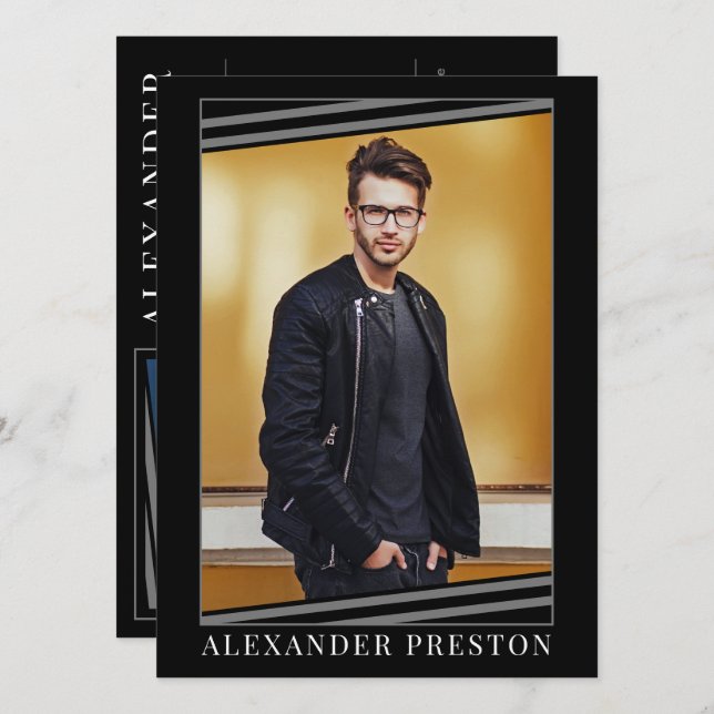 Model Actor Comp Card Zed Card 2 Photo 5.5x7.5 (Front/Back)