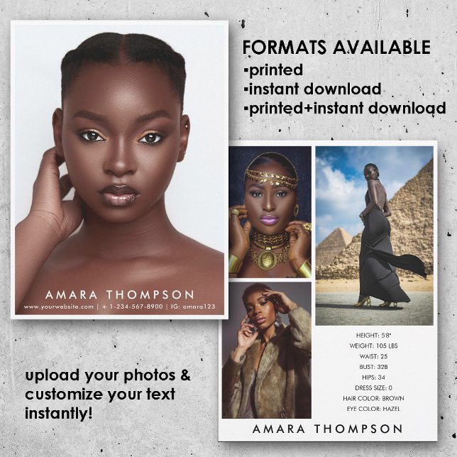 Model Actor Modelling Comp Card 4 Photo Modern (Model Actor Modeling Comp Card 4 Photo Modern)