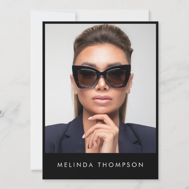 Model Actor Modelling Comp Card 5 Photo Black (Front)